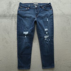 Levi's Jeans Women's Size 32 Blue Mid-Rise Boyfriend Denim 26" Inseam Distressed